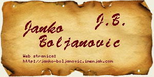 Janko Boljanović vizit kartica